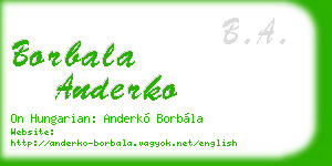 borbala anderko business card