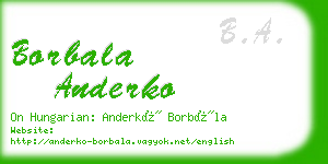 borbala anderko business card
